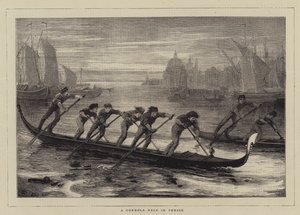 Een gondelrace in Venetië door Walter Jenks Morgan