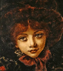 Portret van Alice Knewstub, de dochter van de kunstenaar