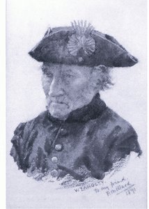Een Chelsea-pensioengerechtigde, uit onbekende bron (kleur litho) door Walter Langley
