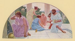 Achilles vermomd als schoolmeisje ontdekt door Ulysses door Walter MacEwen