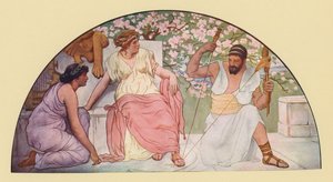 Hercules met het spinnewiel voor koningin Omphale door Walter MacEwen