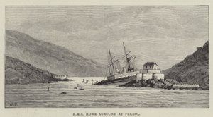 HMS Howe aan de grond bij Ferrol door Walter Paget