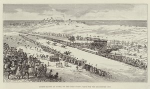 Paardenrennen in Accra, aan de Goudkust, Race voor de Brandford Cup door Walter Paget