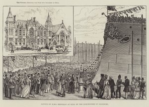 Te water laten van HMS Endymion in Hull door de markiezin van Salisbury door Walter Paget