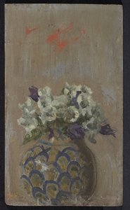 Zoete viooltjes - Witte en blauwe viooltjes in een patroonkom, ca.1884 door Walter Richard Sickert