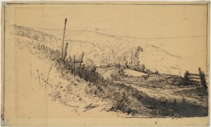 Een weg in de heuvels bij Dordrecht door Walter Shirlaw