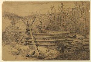 Boerderijtoneel door Walter Shirlaw