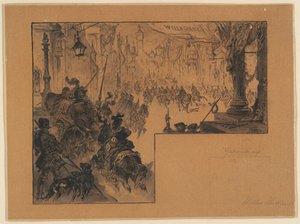 Illustratie die de Triomfantelijke Terugkeer van het Duitse Leger na de Duits-Franse Oorlog toont