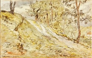 Landschapsschets door Walter Shirlaw