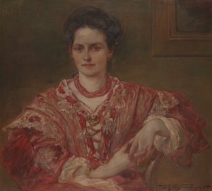 Portret van Dorothea A. Dreier (1870) door Walter Shirlaw