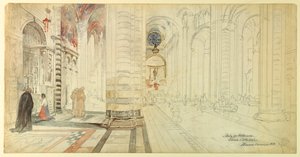 Studie voor aquarel, Kathedraal van Siena door Walter Shirlaw