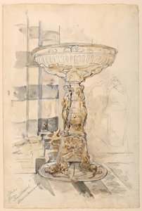 Studie van bassin, kathedraal van Siena door Walter Shirlaw