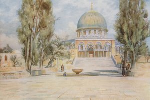 Rotskoepel vanaf de moskee van El Aksa, Jeruzalem door Walter Spencer Stanhope Tyrwhitt