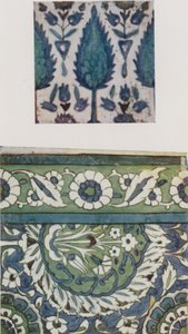 Syrische Tegel, XVIIIe eeuw, uit een Damascus Moskee, Syrische Tegel, XVIe of XVIIe eeuw, uit een Damascus Moskee door Walter Spencer Stanhope Tyrwhitt