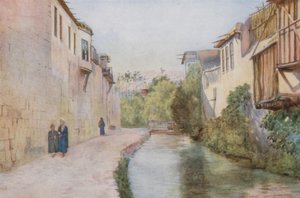 Muren van de Stad en de Barada Rivier, Damascus