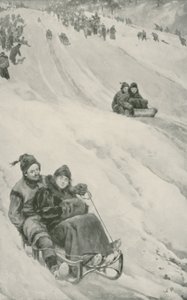 Een sleehelling in Canada door Walter Stanley Paget