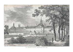 Oude Bethlem Ziekenhuis. Moorfields rond 1750, 1878 door Walter Thornbury