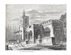 St. Dunstans Stepney. Vanuit een uitzicht genomen in 1803 door Walter Thornbury