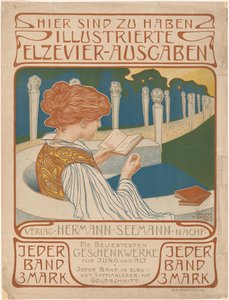 Affiche van uitgeverij Hermann Seemann Nachfolger door Walter Tiemann