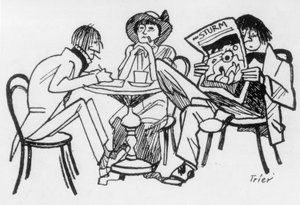 Literaten in Café des Westens