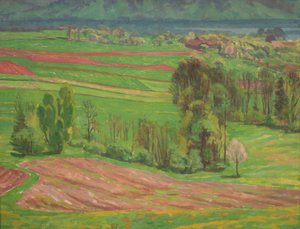 Attersee-landschap in de lente door Walther Gamerith