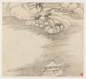 Album van landschappen: Blad 3 door Wang Gai