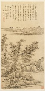 Hoge Bamboe en Verre Bergen, naar Wang Meng, 1694