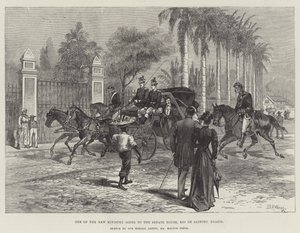 Een van de nieuwe ministers gaat naar het Senaatshuis, Rio de Janeiro, Brazilië door Warry