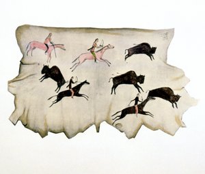 Amerikaanse Prairie-indianen op Buffeljacht, 1898