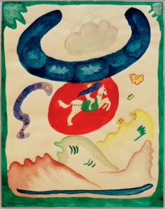 Ontwerp voor de omslag van de almanak Der Blaue Reiter door Wassily Kandinsky