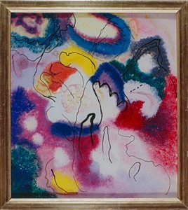 Glasraam met rode vlek door Wassily Kandinsky