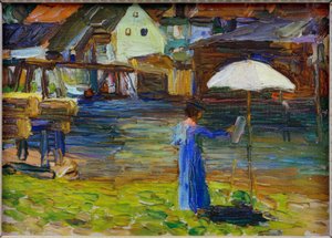Kallmünz – Gabriele Münter aan het schilderen I