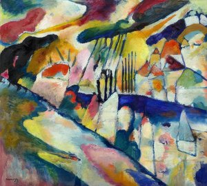 Landschap met regen door Wassily Kandinsky