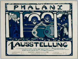 Poster voor de eerste tentoonstelling van de Phalanx door Wassily Kandinsky