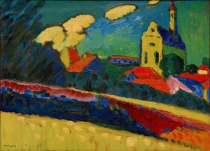 Studie voor Murnau – Landschap met kerk