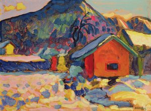 Winterstudie met berg, 1908