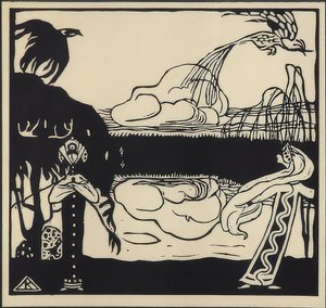 Twee vogels door Wassily Kandinsky