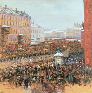 Massademonstratie in Moskou in 1917
