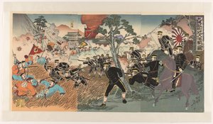 De grote veldslag nabij Jiuliancheng door Watanabe Nobukazu