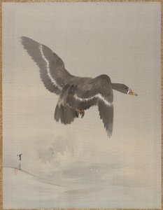 Vliegende gans, ca. 1887 door Watanabe Seitei