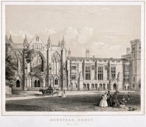 Westelijke aanblik van Newstead Abbey, Nottinghamshire, ca. 1860 door Waterlow and Sons