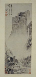Poëtische gedachten in een paviljoen aan de rivier door Wen Zhengming