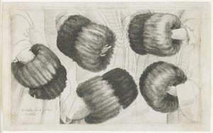 Een Muff in Vijf Zichten, 1645-1646 door Wenceslaus Hollar