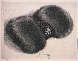 Een grote mof met een band van brokaat, 1647 door Wenceslaus Hollar
