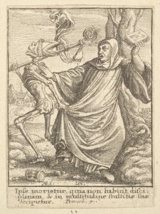 Abt, uit de Dans van de Dood door Wenceslaus Hollar