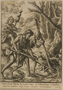 Adam aan het ploegen door Wenceslaus Hollar