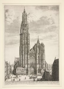 De kathedraal van Antwerpen door Wenceslaus Hollar