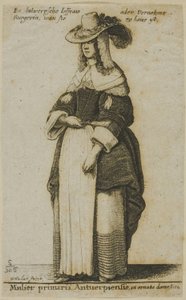 Antwerpse Vrouw door Wenceslaus Hollar