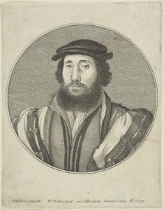 Baardige man door Wenceslaus Hollar