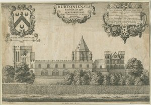Burton-upon-Trent Abdij: kopergravure, 1661 door Wenceslaus Hollar